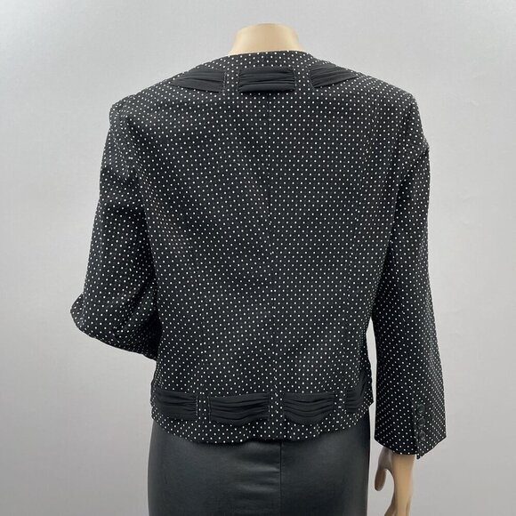 Cabi Polka Dot Blazer Jacket Womens Size 10 Black &‎ White Rayon/Nylon Blend - Picture 3 of 11